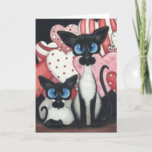 Valentine Siamese Cat - Kärlek x s Two Helgkort