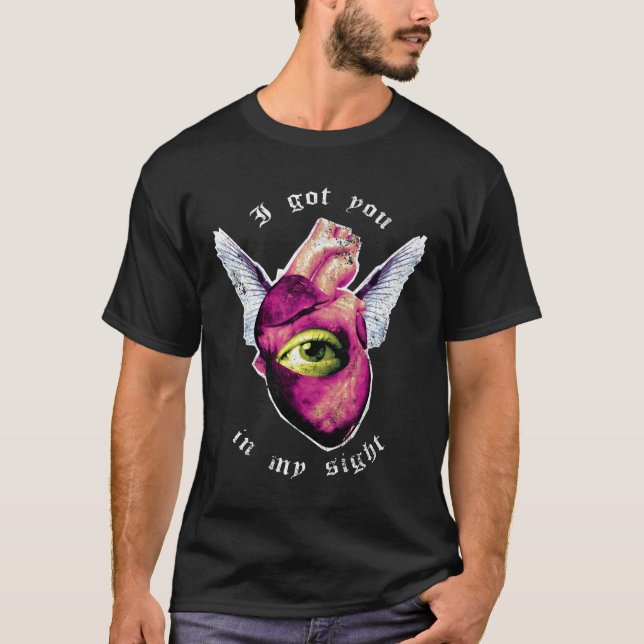 Valentine Sight Mixed Media Grunge T Shirt (Framsida)