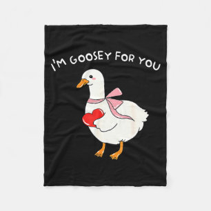 Valentine Silly Goose Im Goosey För Dig Duck Valen Fleecefilt