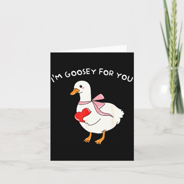 Valentine Silly Goose I'm Goosey For You Duck Vale Kort (Framsida)