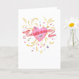 Valentine Singing Heart Greeting Card Kort