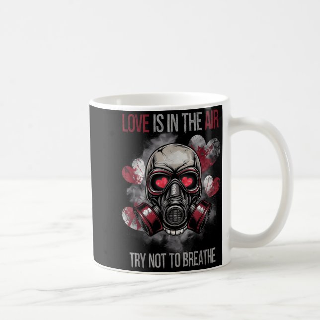 Valentine Skull Gas Mask Love Romance  Kaffemugg (Höger)