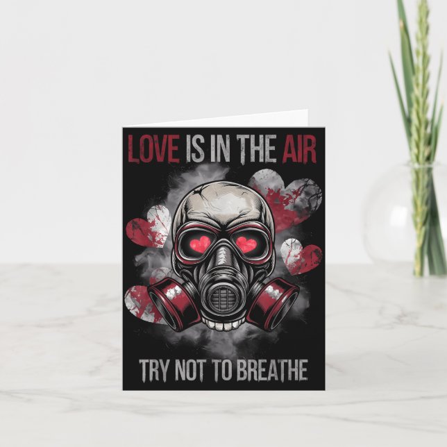 Valentine Skull Gas Mask Love Romance  Kort (Framsida)