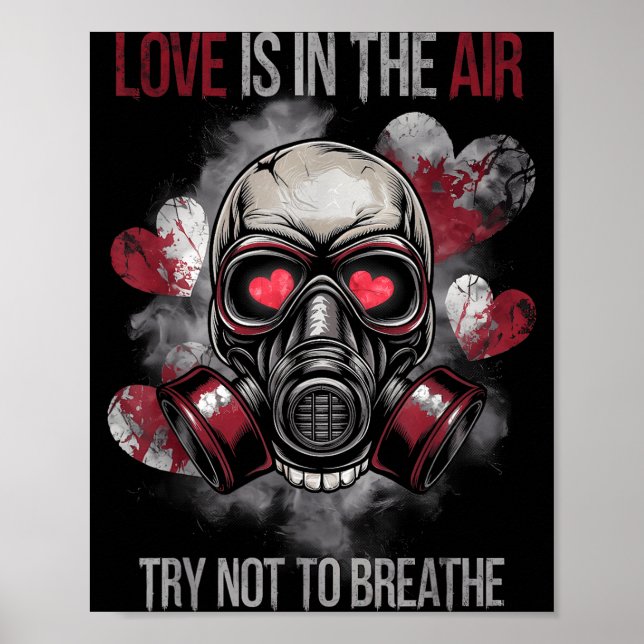 Valentine Skull Gas Mask Love Romance  Poster (Framsidan)