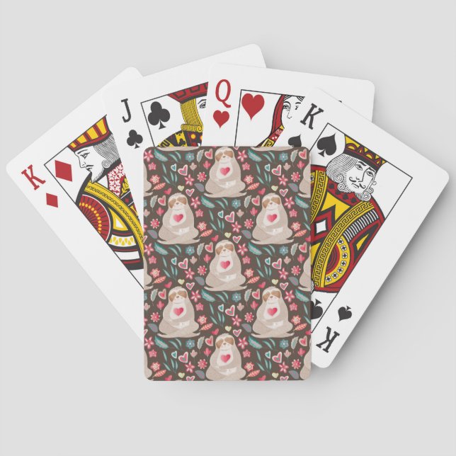Valentine Sloth Mönster Casinokort (Baksidan)