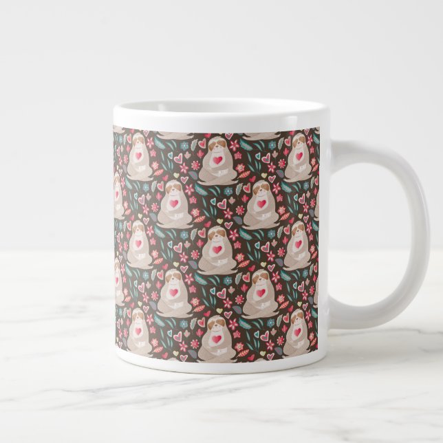 Valentine Sloth Mönster Jumbo Mugg (Höger)