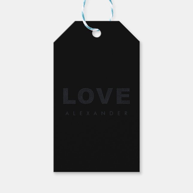 Valentine Smooth Black Modern Simple Typography Presentetikett (Framsidan)