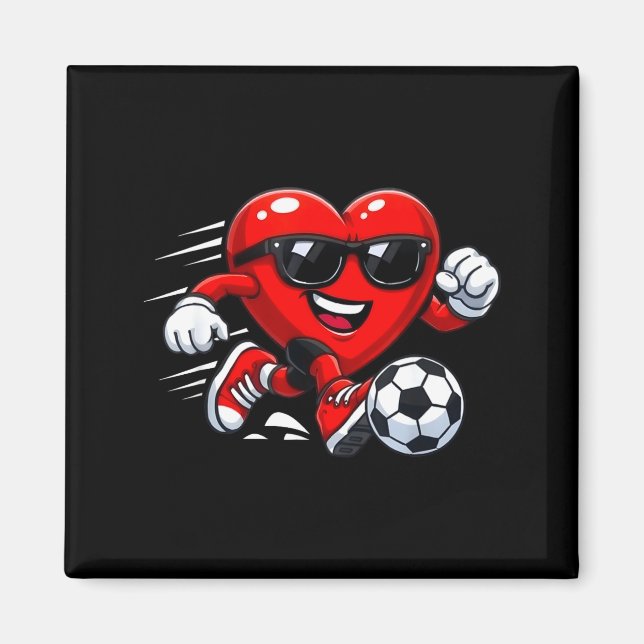Valentine Soccer Heart Drip Srt Love Valentines Da Magnet (Framsidan)