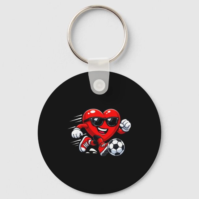 Valentine Soccer Heart Drip Srt Love Valentines Da Nyckelring (Framsida)