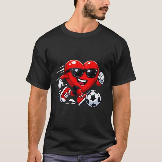 Valentine Soccer Heart Drip Srt Love Valentines Da T Shirt (Framsida)