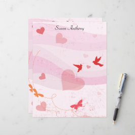 Valentine Soft Hearts Butterflies Stationär Papper
