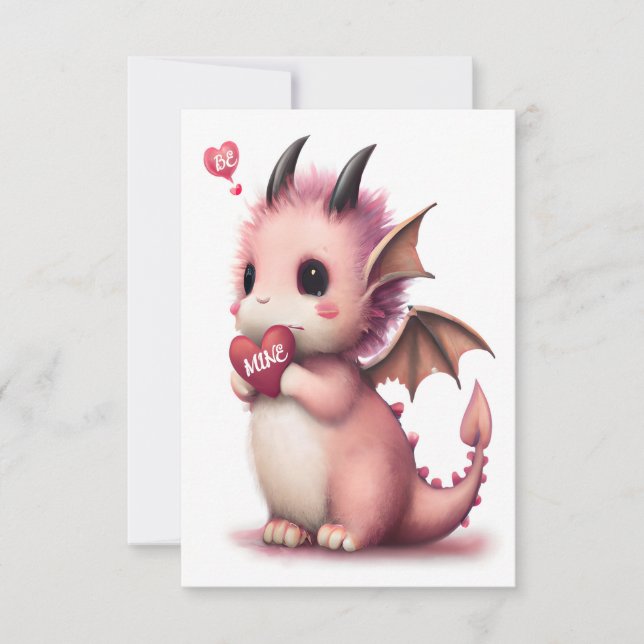 Valentine söß drake  kort (Framsida)