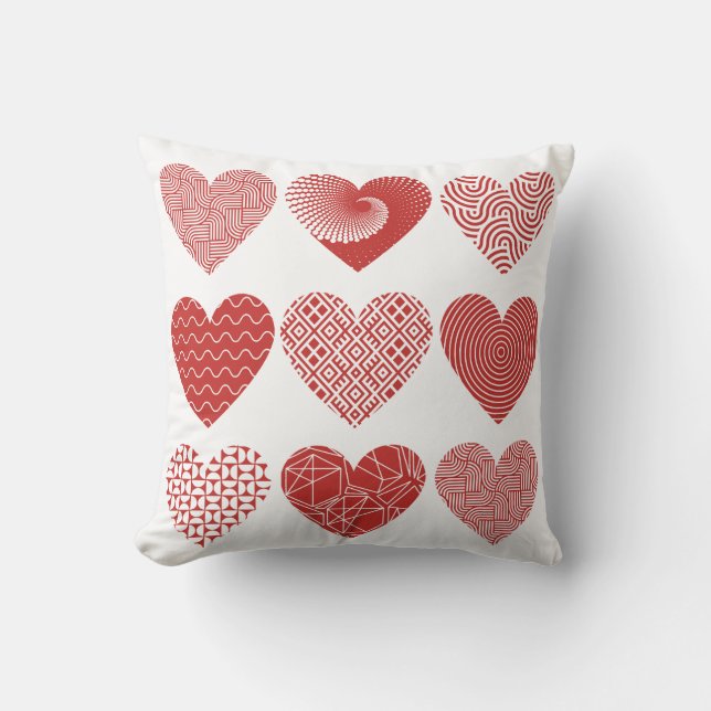 Valentine sött sött kärlek-rött hjärta mönster kudde (Framsida)