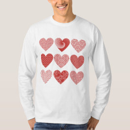 Valentine sött sött kärlek-rött hjärta mönster t shirt