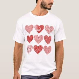 Valentine sött sött kärlek-rött hjärta mönster t shirt