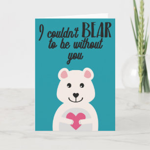 Valentine sött White Bear rosa Hjärtat Kort