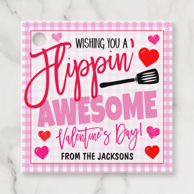 Valentine Spatula Gift Märkre Gåvor Etiketter (Framsida)