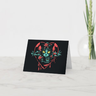 Valentine Spooky Cats och Blood Helgkort