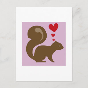 Valentine Squirrel Helg Vykort