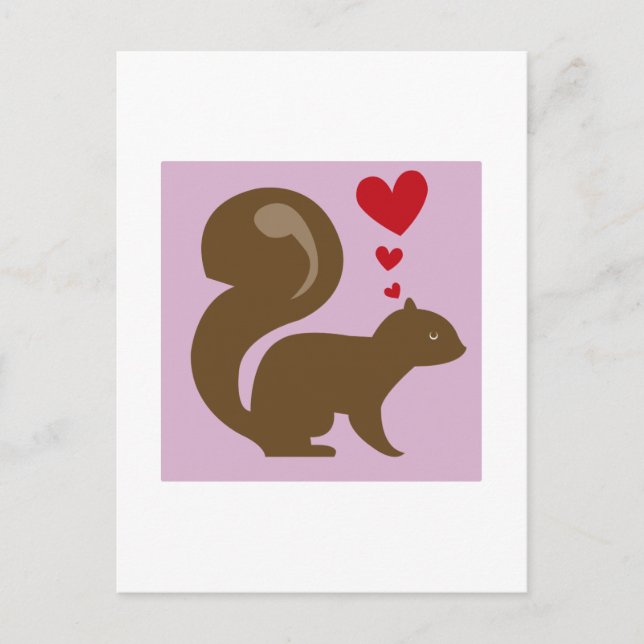 Valentine Squirrel Helg Vykort (Framsida)