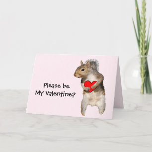 Valentine Squirrel med hjärta Helgkort