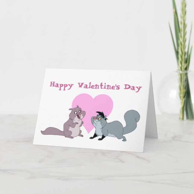Valentine SquirrelCard Helgkort (Framsida)