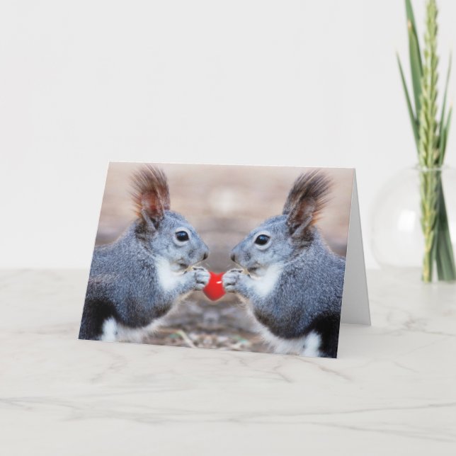 Valentine Squirrels - Bli min Valentine - kort (Framsida)