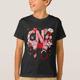 Valentine Ssk Nörd Förförisk Båge Stetoskop Tjej T Shirt