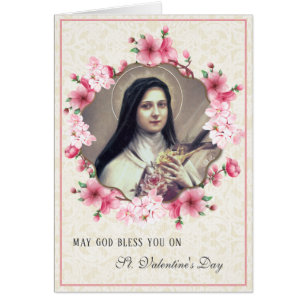 Valentine St. Therese Catholic Religiösa Nun Hälsningskort