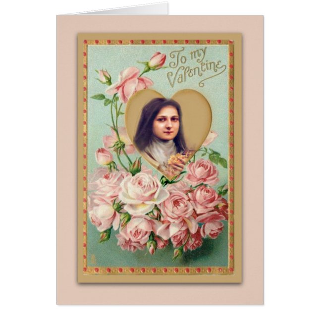 Valentine St. Therese Catholic Religiösa Nun OBS Kort (Framsidan)