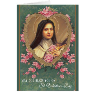 Valentine St. Therese Catholic Religiösa Nun OBS Kort