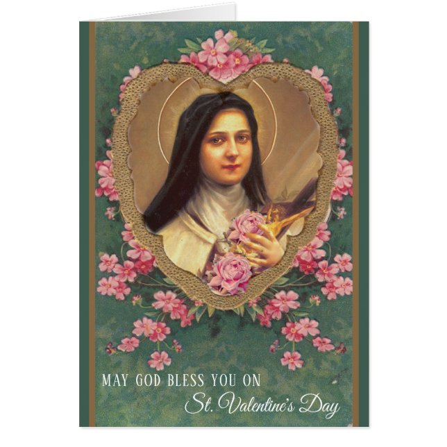 Valentine St. Therese Catholic Religiösa Nun OBS Kort (Framsidan)