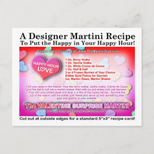 Valentine Surprise Martini Recipe-vykort Helg Vykort