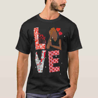 valentine Svart Afroamerikansk Melanin Kvinnor Val T Shirt