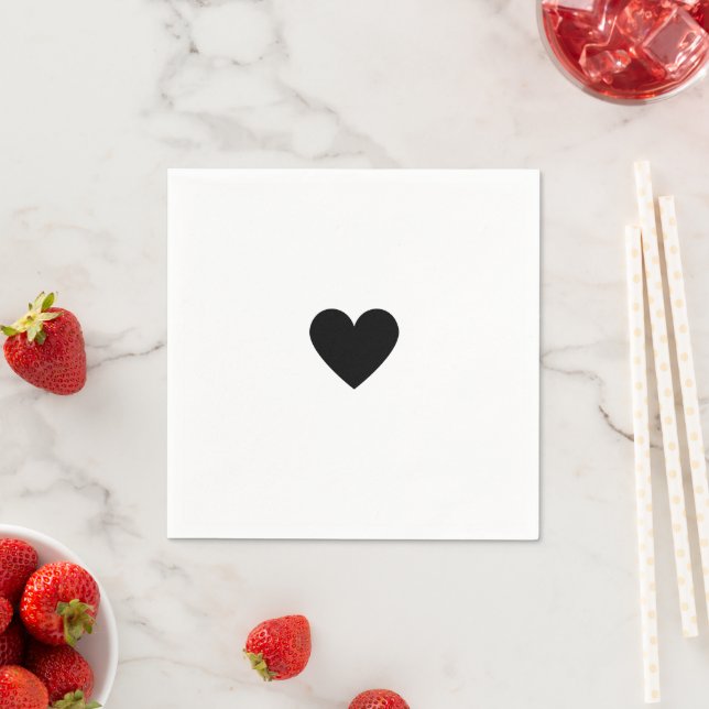 Valentine Svarta Hjärtat Pappersservett (Insitu)