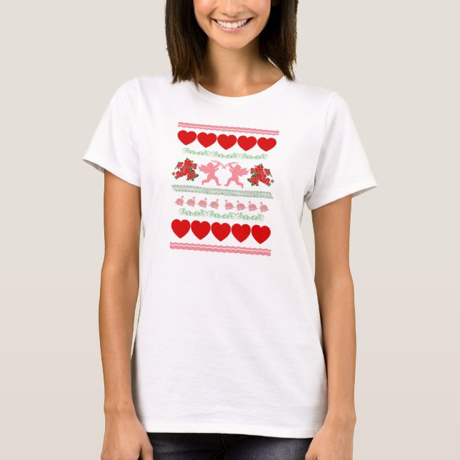Valentine Sweater Design T Shirt (Framsida)