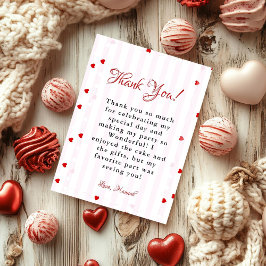 Valentine Sweatheart birthday Thank You card Inbjudningar