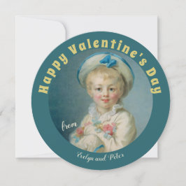 Valentine Sweet Boy med blommorna Fragonard Pierro Julkort