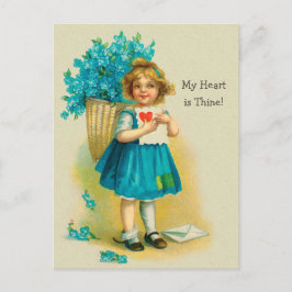 Valentine Sweet Little Girl Glöm-me-nots CC1255 Helg Vykort