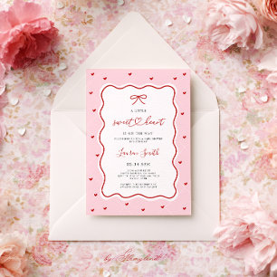 Valentine Sweetheart Baby Shower Inbjudningar