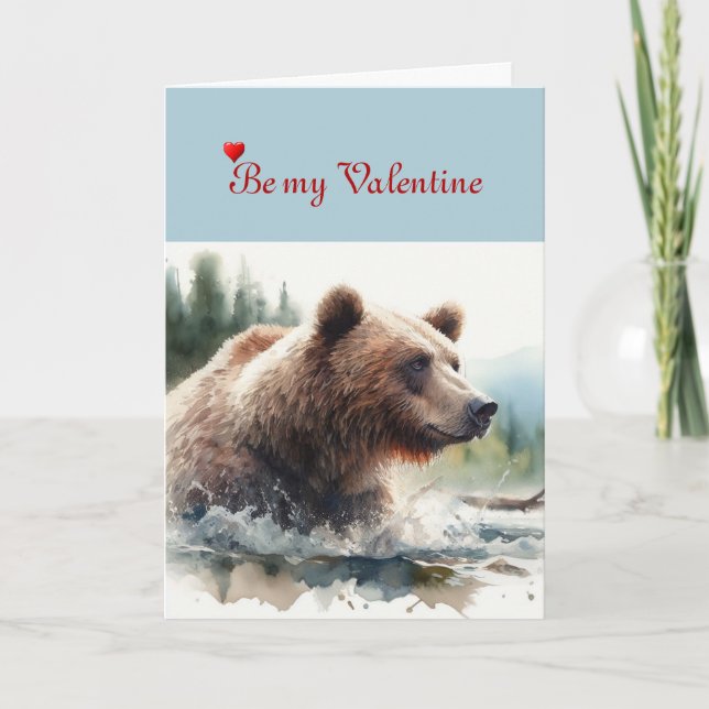 Valentine Swehoney Grizzly Bear Card Helgkort (Framsida)