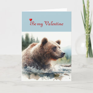Valentine Swehoney Grizzly Bear Card Helgkort