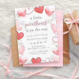 Valentine Swehoney Hearts Girl Baby Shower Inbjudningar
