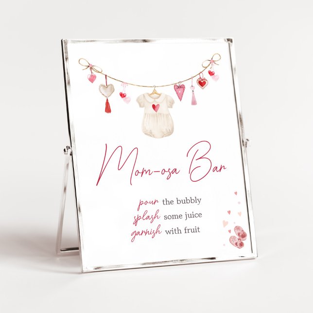 Valentine Swehoney Mamma Osa Pub Poster (A Little Sweetheart Valentine Baby Shower Mom Osa Bar Sign)