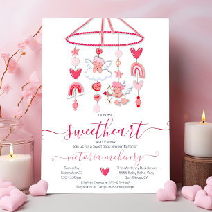 Valentine Swehoney Mobile Baby Shower Inbjudningar