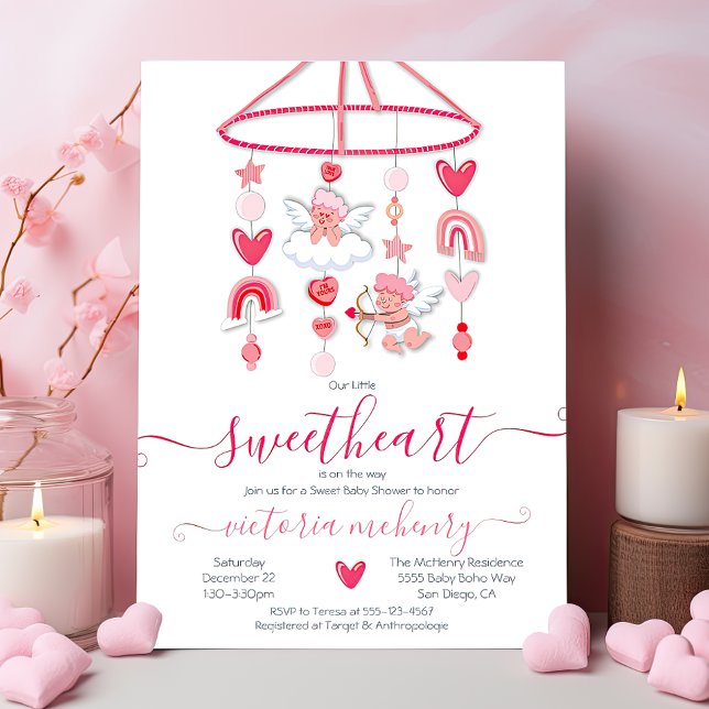 Valentine Swehoney Mobile Baby Shower Inbjudningar (Skapare uppladdad)