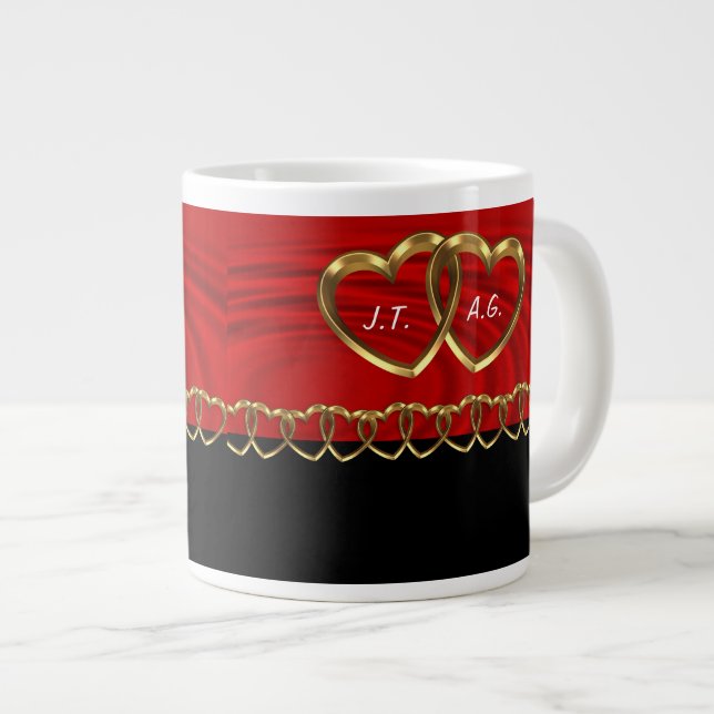 Valentine Swehoney Mugg med initialer Jumbo Mugg (Framsida höger)