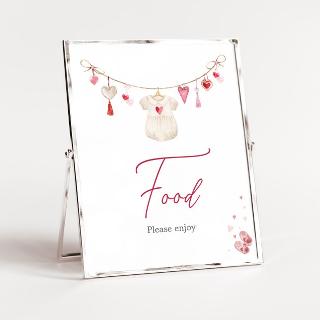 Valentine Swehoney Poster (A Little Sweetheart Valentine Baby Shower Food Sign)