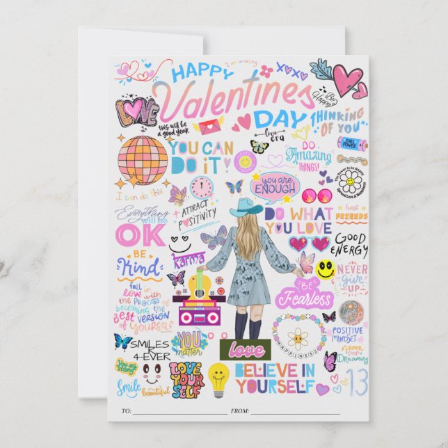 VALENTINE SWIFT-INSPIRED CARD TACK KORT (Framsida)