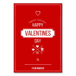 Valentine Symbols Classroom Valentine Card Bordsnummer